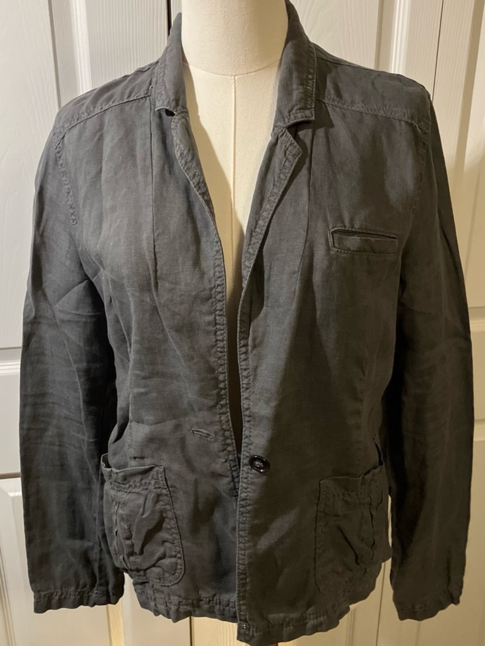 Women’s Black Casual Linen Blend Jacket